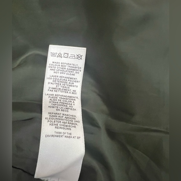 ASOS Design Oversized Denim Wadded Jacket with Cord Collar in Camel US 6 - Picture 10 of 11